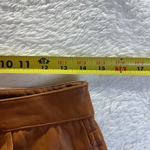 INC International Concepts Pants Womens Size 8 Brown Faux Leather Zip Button - Picture 6 of 8